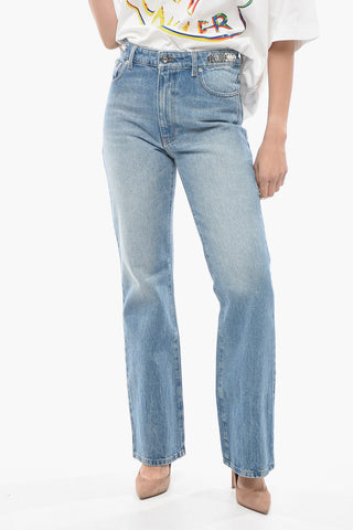 Jeweled Detail Stright Fit Denims 20cm