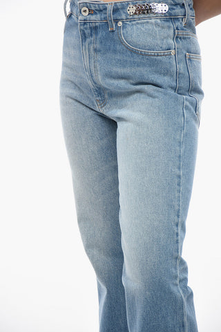Jeweled Detail Stright Fit Denims 20cm