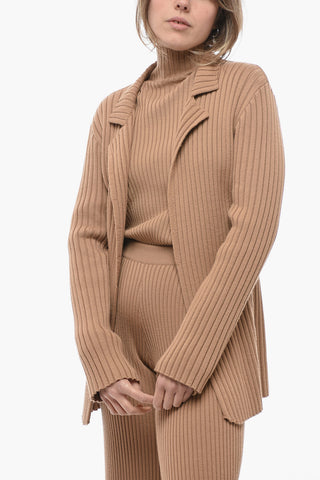 Ribbed Cashmere Blend Cardigan
