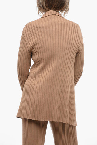 Ribbed Cashmere Blend Cardigan