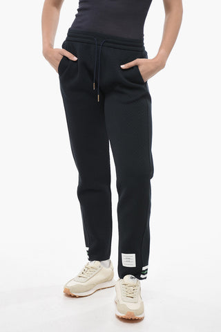 Jacquard Cotton Blend Sweatpants with Herringbone Motif