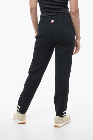 Jacquard Cotton Blend Sweatpants with Herringbone Motif