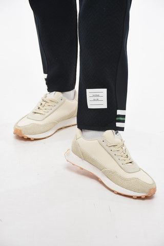 Jacquard Cotton Blend Sweatpants with Herringbone Motif