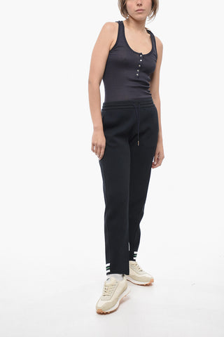 Jacquard Cotton Blend Sweatpants with Herringbone Motif