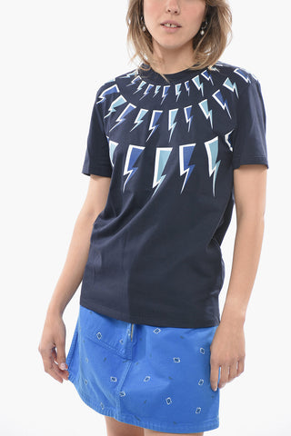 Slim Fit FAIR-ISLE COMIC BOLTS Crew-neck T-Shirt