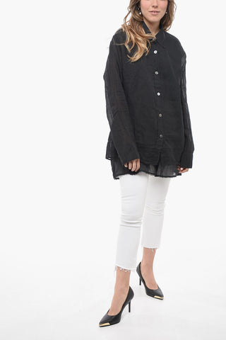Blusa Oversize con Schiena Scoperta