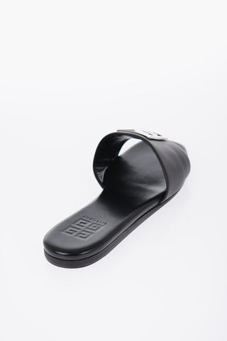 Leather 4G Slides With Statement Logo
