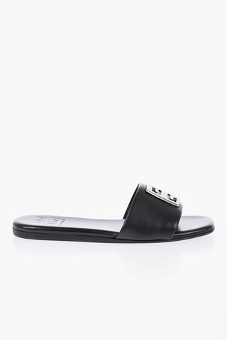 Leather 4G Slides With Statement Logo