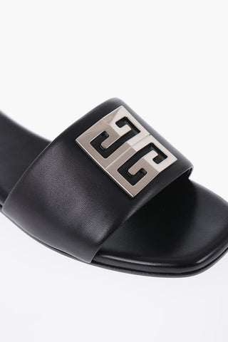 Leather 4G Slides With Statement Logo