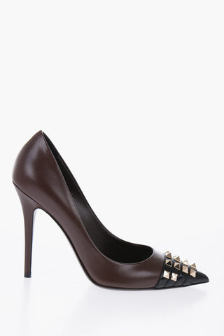 ROCKSTUD Leather Studded Pumps Heel 12 cm