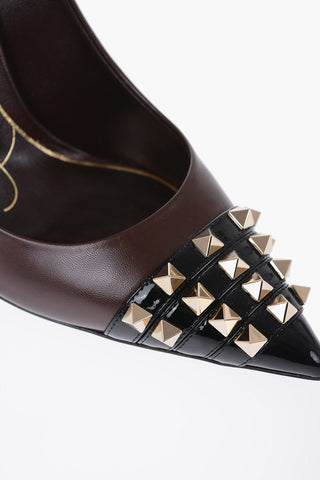 ROCKSTUD Leather Studded Pumps Heel 12 cm