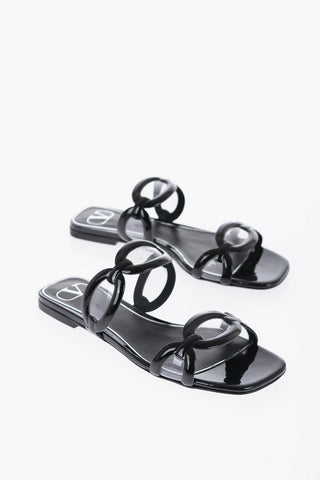 Slides In Pelle Con Dettagli Clear