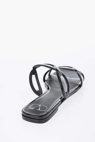 Slides In Pelle Con Dettagli Clear