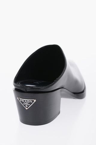 Pointed Leather Mules Heel 6 cm