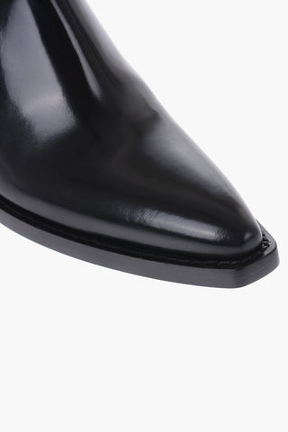 Pointed Leather Mules Heel 6 cm