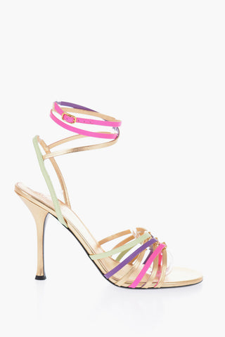 Leather Sandals With Strap Heel 11 cm