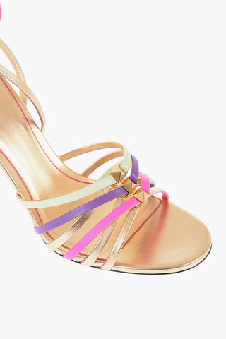 Leather Sandals With Strap Heel 11 cm