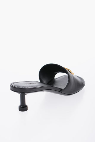 Open Toe GROUPIE Mules With Statement Logo With Heel 5 cm