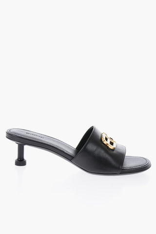 Open Toe GROUPIE Mules With Statement Logo With Heel 5 cm