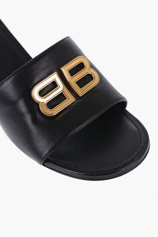 Open Toe GROUPIE Mules With Statement Logo With Heel 5 cm