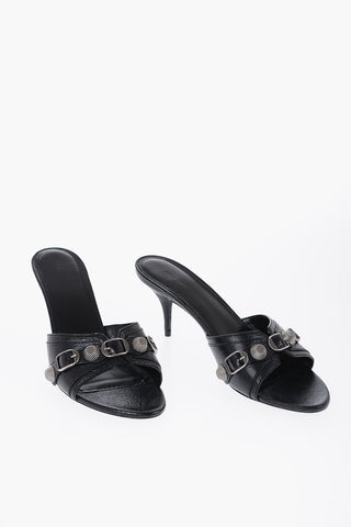 Leather CAGOLE Mules With Buckle Detail Heel 7 cm