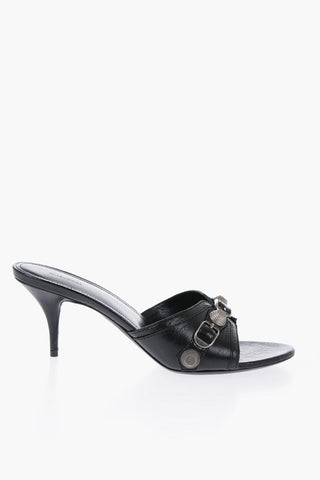 Leather CAGOLE Mules With Buckle Detail Heel 7 cm