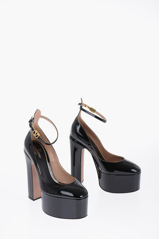 Patent Leather Pumps With Strap Heel 16 cm