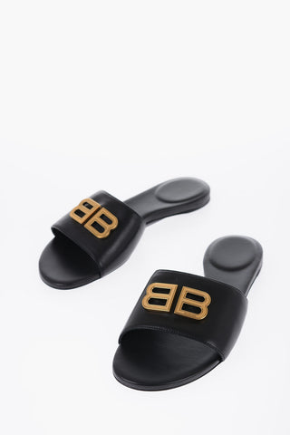Slides In Pelle GROUPIE Con Logo Statement
