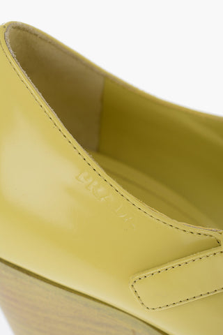 Pointed Brushed Leather Maryjanes Heel 9 cm