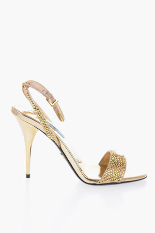 Sandali Con Strass Allover Tacco 10 cm