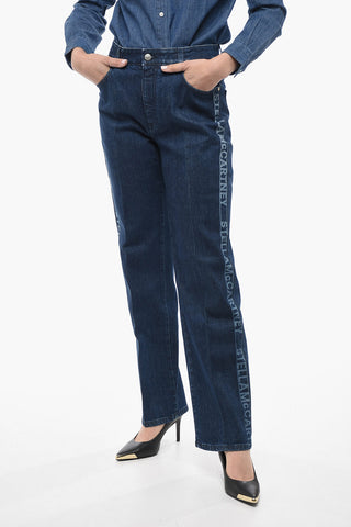 Straight Fit Dark Wash Denims with Side Logoed Bands 22cm