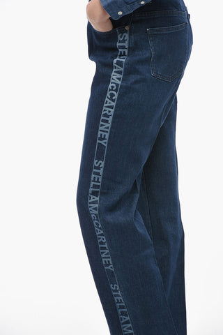 Straight Fit Dark Wash Denims with Side Logoed Bands 22cm