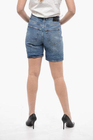 Denim STELLA Shorts with Visible Stitching