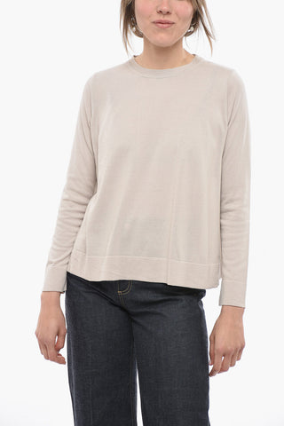 Solid Color Lightweight Cotton Crew-neck Sweater
