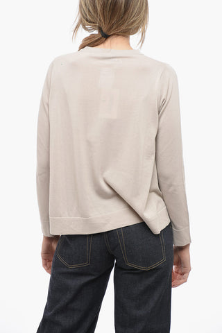 Solid Color Lightweight Cotton Crew-neck Sweater