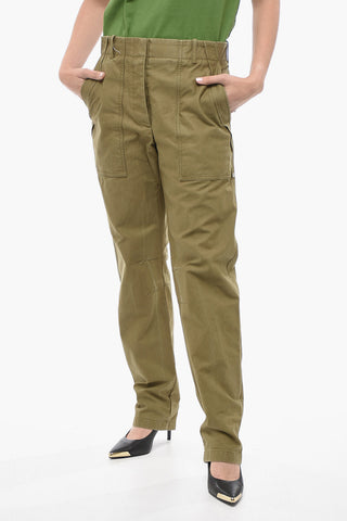 Pantaloni Chino in Cotone con Tasche a Toppa