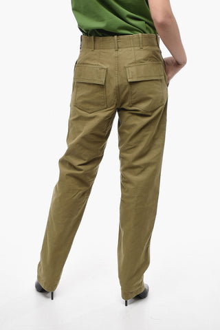 Pantaloni Chino in Cotone con Tasche a Toppa