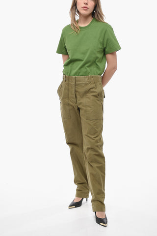 Pantaloni Chino in Cotone con Tasche a Toppa