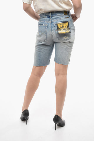 Distressed-Shorts mit Nieten