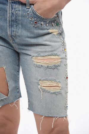 Distressed-Shorts mit Nieten