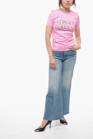 T-Shirt in Cotone VERSACE GODDES con Borchie