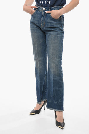 Jeans Bootcut Cropped Fit con Lavaggio Vintage 27cm