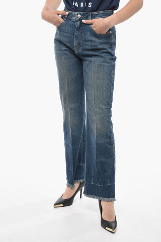 Bootcut Cropped Jeans with Vintage Wash 27cm