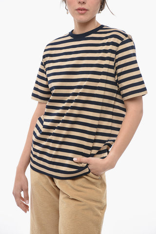 Two-Tone Awning Stripd Crew-Neck T-shirt