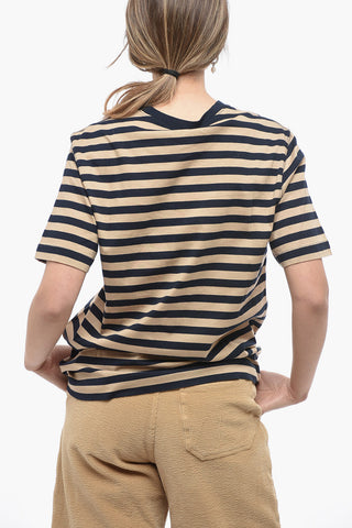 Two-Tone Awning Stripd Crew-Neck T-shirt