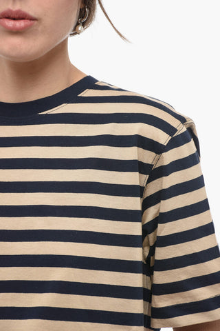 Two-Tone Awning Stripd Crew-Neck T-shirt
