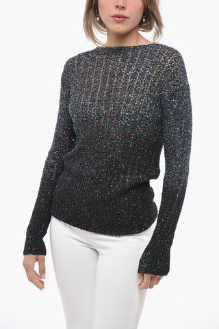 MM1 Maglia Girocollo in Lurex e Paillettes