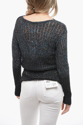 MM1 Maglia Girocollo in Lurex e Paillettes