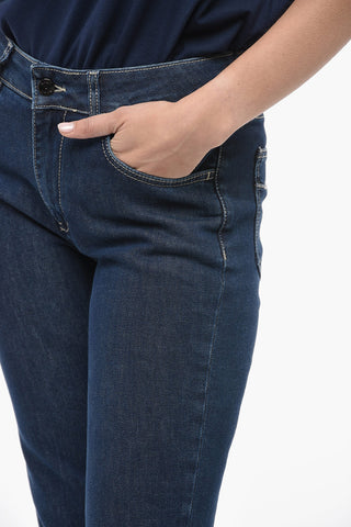 Straight Leg Stretch Denim Capri Jeans 18cm