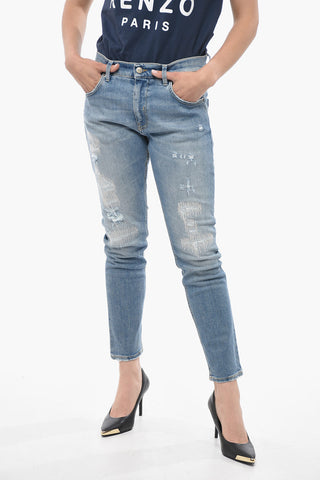 Visible Stiching Distressed  MORICH Jeans 15cm